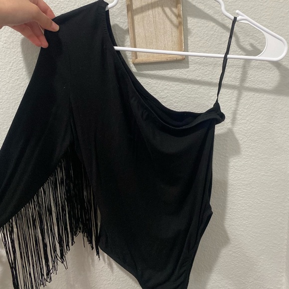 One shoulder fringe bodysuit - Picture 1 of 1